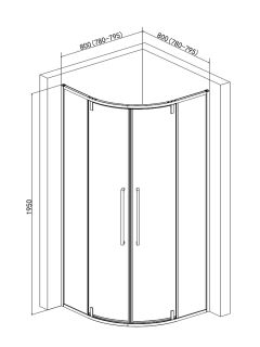 Душевой уголок AQUAme AQM7101-8 80x80см хром